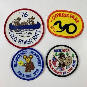 Vintage Girl Scouts 1976 Camp Patches Lot Of 4: Colo. River Rats White Rock Neig